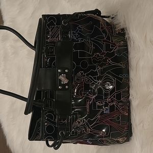 Vintage BCBG Patent Leather Purse with Embroidery